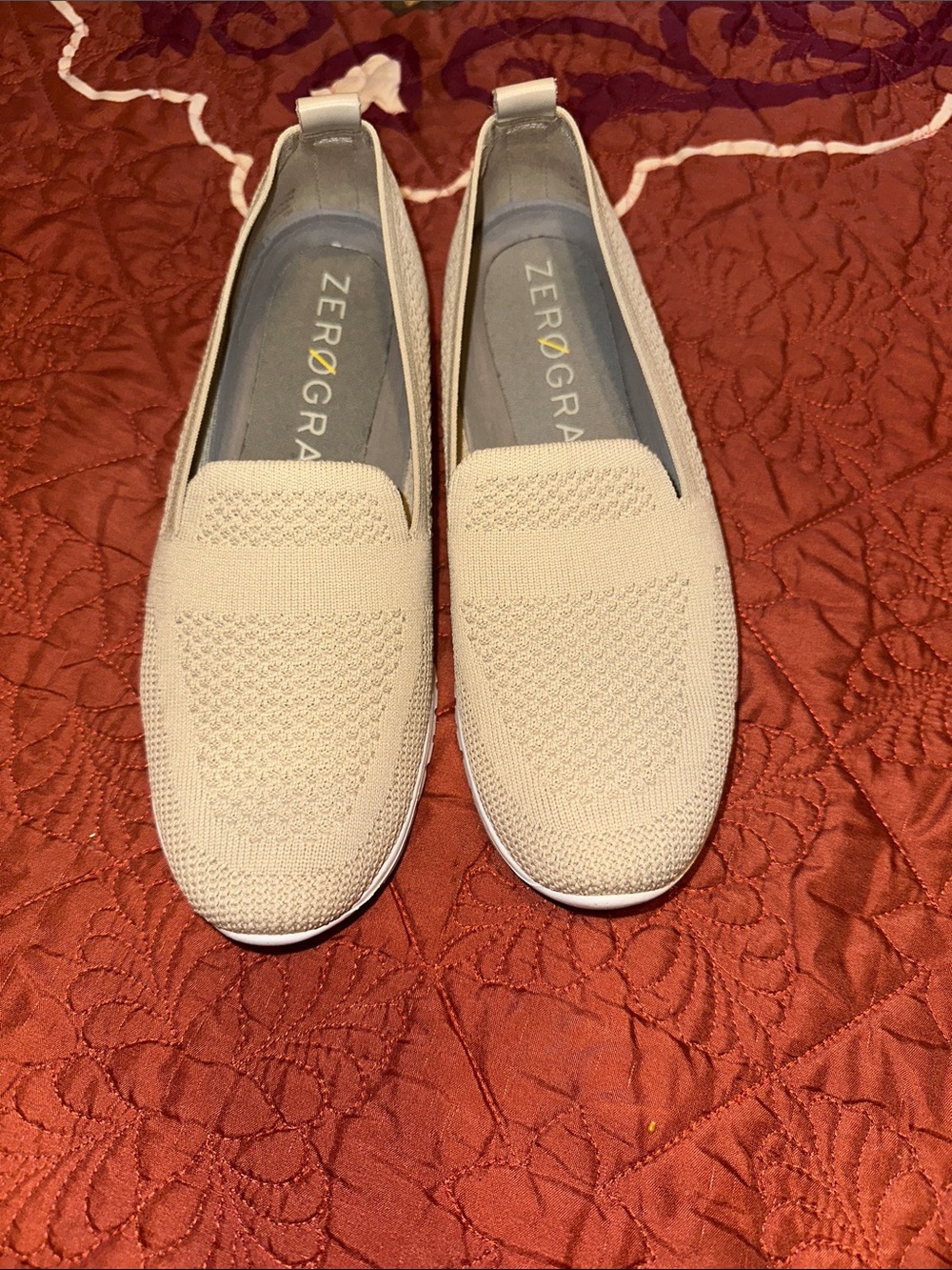 Cole Haan ladies Slip-On Loafers in Taupe Knit